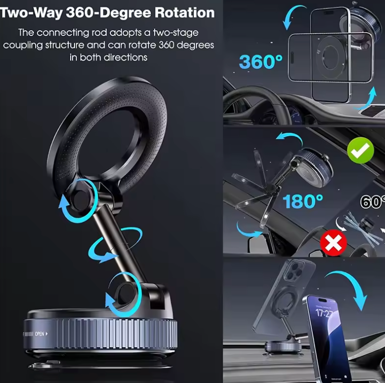 Strong magnetic phone holder, foldable, MagSafe design
