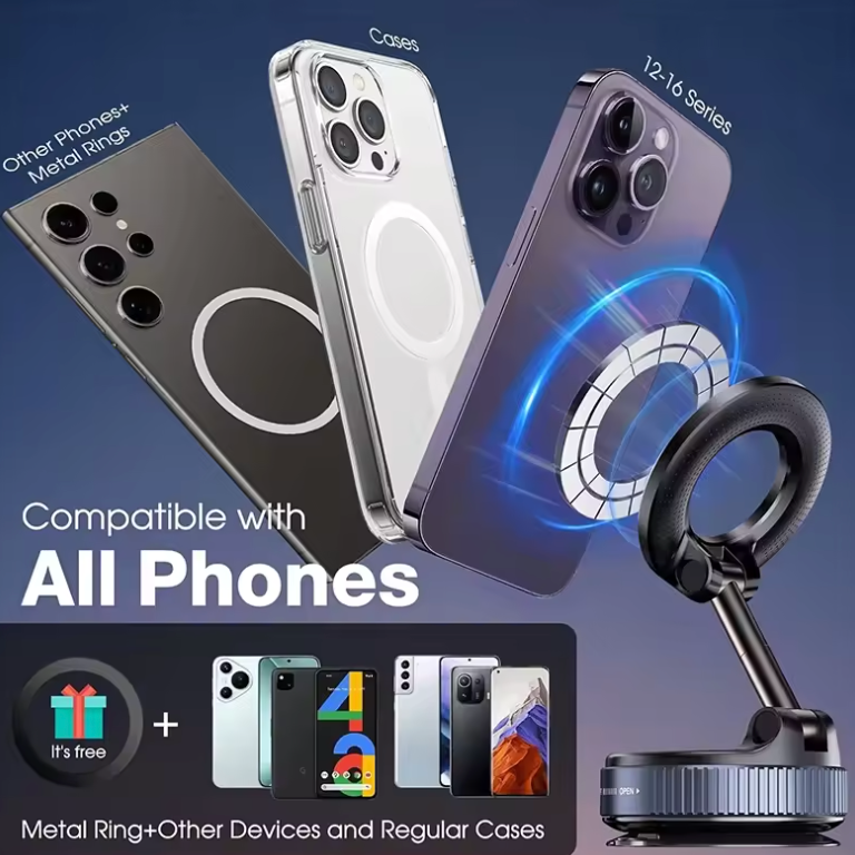 Strong magnetic phone holder, foldable, MagSafe design